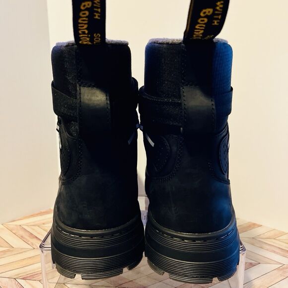 Dr Martens Combs Tech WX Leather Canvas Utility M 13 Black Warmwair Boots Rugged - Picture 5 of 9